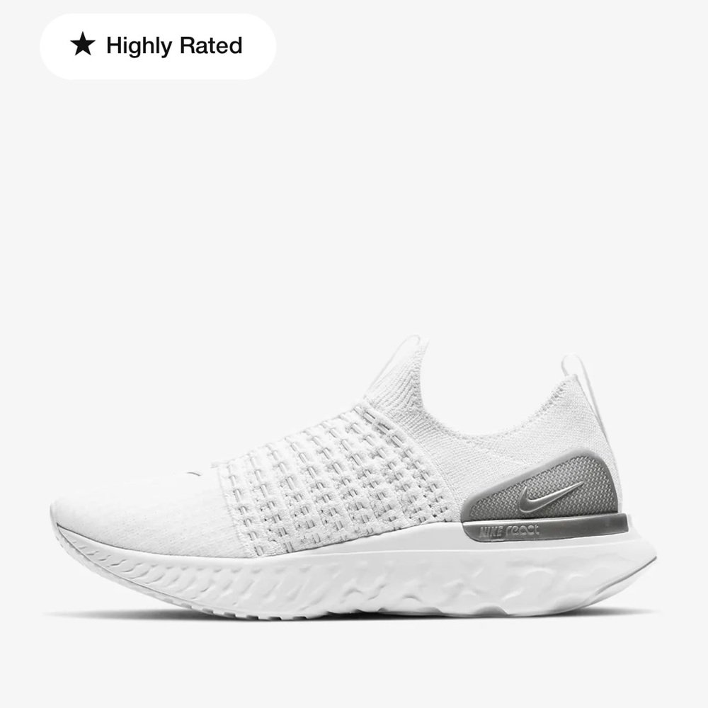 Nike phantom slip on all white size 8 and 8.5 available in womens.
